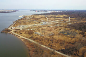 The former DuPont chemical manufacturing facility at the Repauno Port and Rail Terminal in New Jersey is being cleaned up for PFAS contamination. Credit: Office of the NJ Attorney General