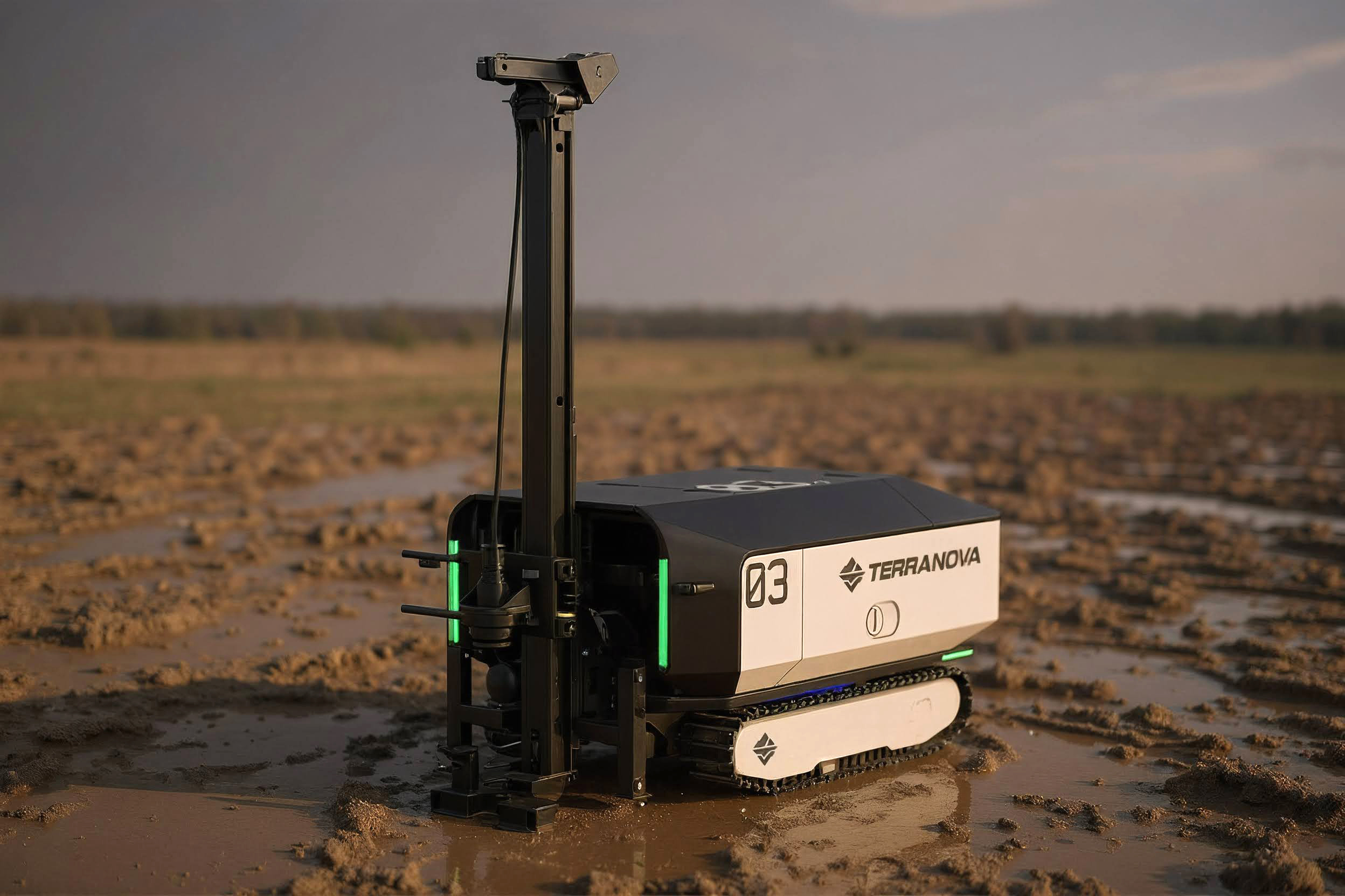 A digitally rendered image of Terranova’s robot, called the Atlas 3. Credit: Courtesy of Terranova