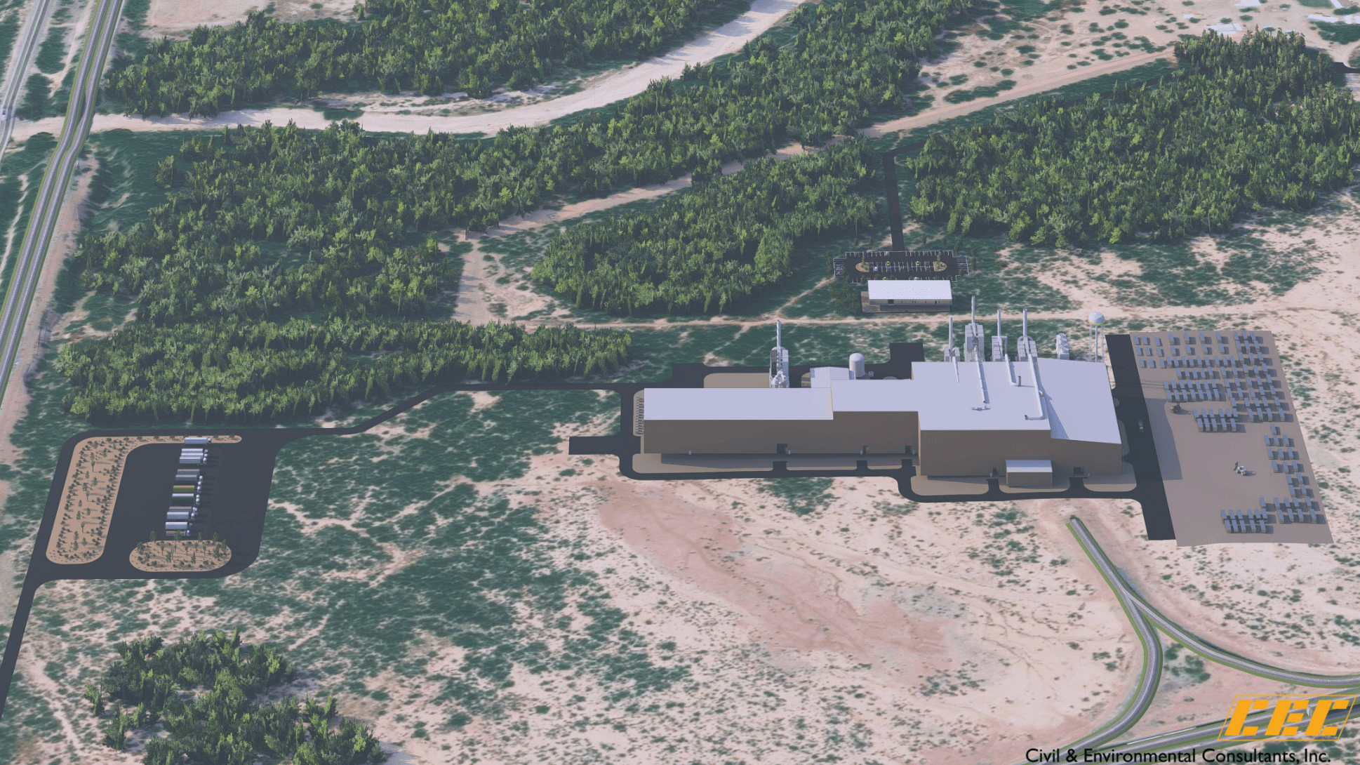 A rendering of the proposed aluminum recycling plant provided by Aluminum Dynamics to the City of Benson’s Planning and Zoning Commission. As part of the recycling process, the facility will melt scrap metal and then recast it into slabs of aluminum. Credit: City of Benson/Aluminum Dynamics