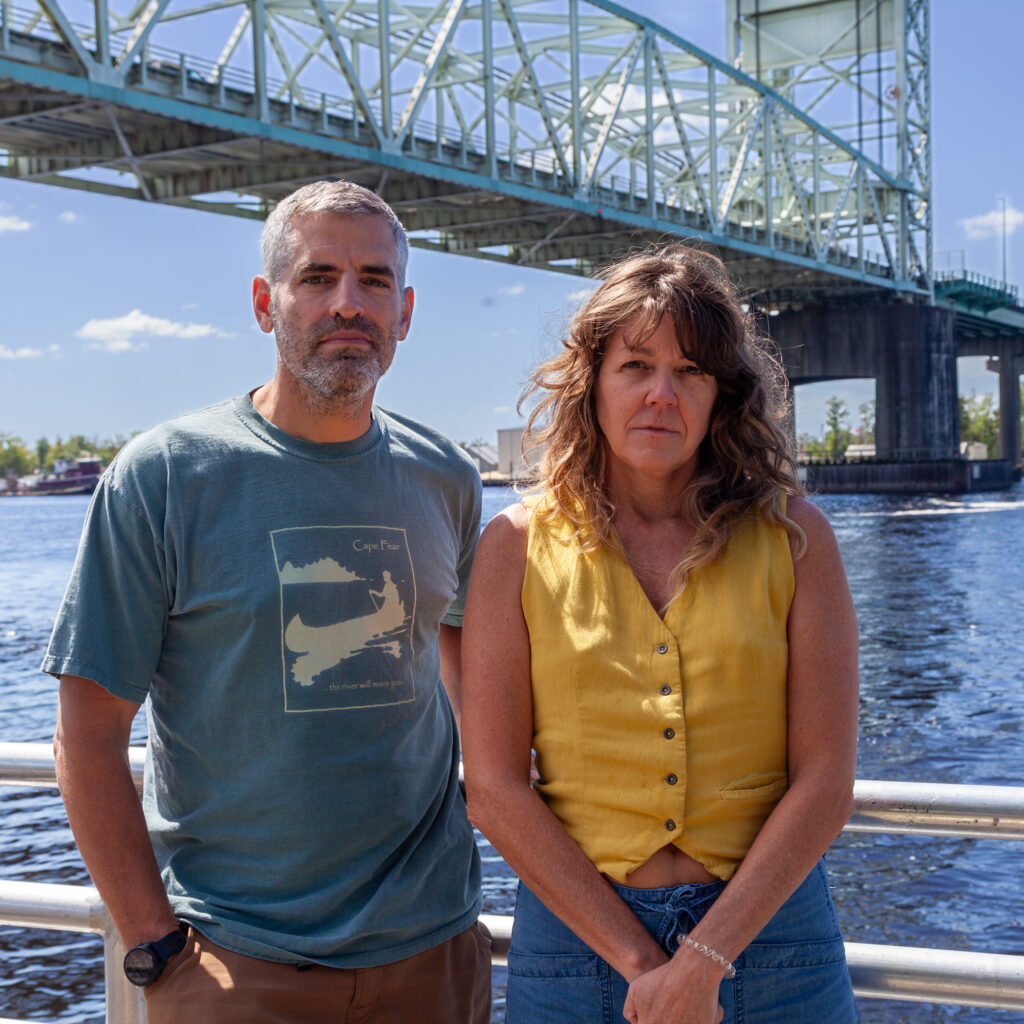 Cape Fear Riverkeeper Kemp Burdette (left) and Dana Sargent, former executive director of Cape Fear River Watch  Credit: Lisa Sorg/Inside Climate News