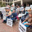 Coal miners and their advocates gather outside the U.S. Department of Labor headquarters in Washington, D.C., protesting the Trump administration’s delay of rules limiting silica dust exposure for mine workers. Credit: Aidan Hughes/Inside Climate News