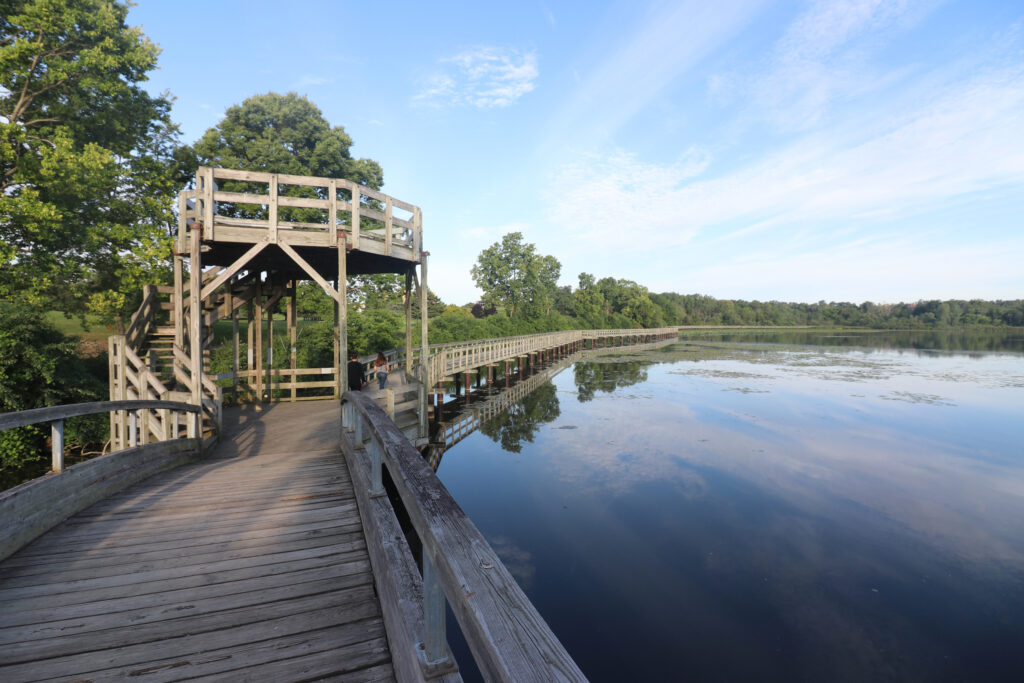 A view of Ford Lake, part of the Huron River Watershed, from Ypsilanti Township’s North Bay Park. Credit: Corey Seeman/CC BY-NC-SA 2.0