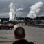 White plumes of smoke billow above U.S. Steel’s Clairton Coke Works in Clairton, Pa. Credit: Brendan Smialowski/AFP via Getty Images
