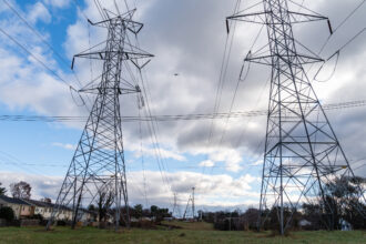 Transmission lines are seen in Montgomery Village, Md. Credit: Eric Lee/The Washington Post via Getty Images