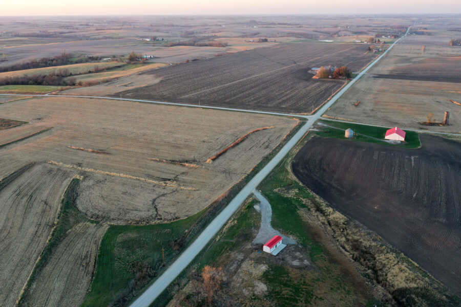 An aerial view of farmland in the Des Moines metropolitan area. Credit: Mario Tama/Getty Images