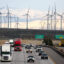 Wind turbines operate adjacent to a highway near Whitewater, Calif. Credit: Mario Tama/Getty Images