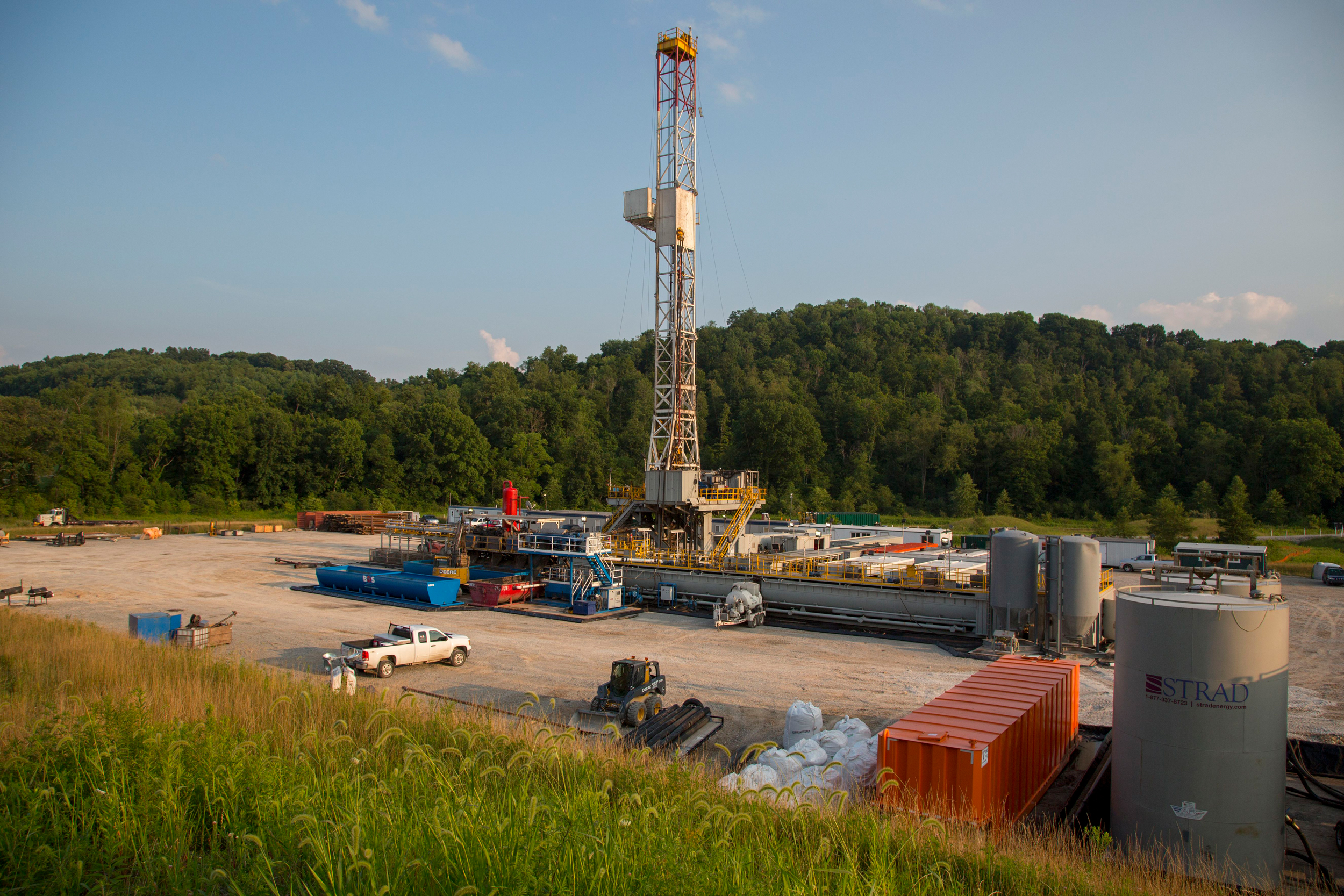 A drilling rig is in Pennsylvania’s Greene County. Credit: Jim West/UCG/Universal Images Group via Getty Images