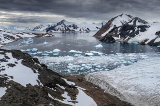 A view of the Shoesmith Glacier on Horseshoe Island on Feb. 21. Credit: Sebnem Coskun/Anadolu via Getty Images