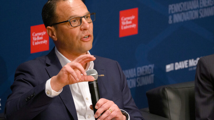 Gov. Josh Shapiro speaks at the Pennsylvania Energy and Innovation Summit at Carnegie Mellon University on July 15 in Pittsburgh. Credit: Jeff Swensen/Getty Images