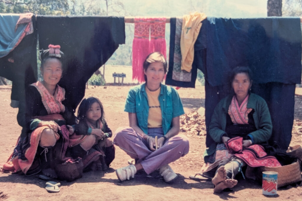 Gillian Davies (center) in Thailand, where she worked in a refugee camp after college. Credit: Courtesy of Gillian Davies