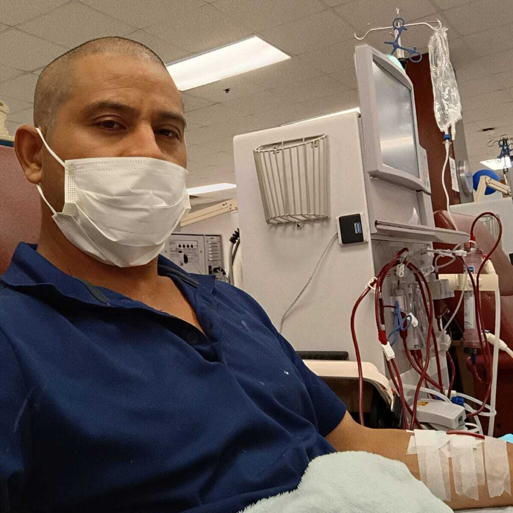 Ignacio, a construction worker who has toiled in the Texas heat for more than 10 years, suffers from chronic kidney disease and must undergo dialysis 12 hours a week. Experts believe CKD is the first chronic illness tied directly to climate change. Credit: Courtesy of Ignacio