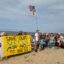 Environmental activists at a Sept. 9 demonstration against the Northeast Enhancement Supply pipeline on the Raritan Bayshore in Middletown, New Jersey. Credit: Charlie Kratovil