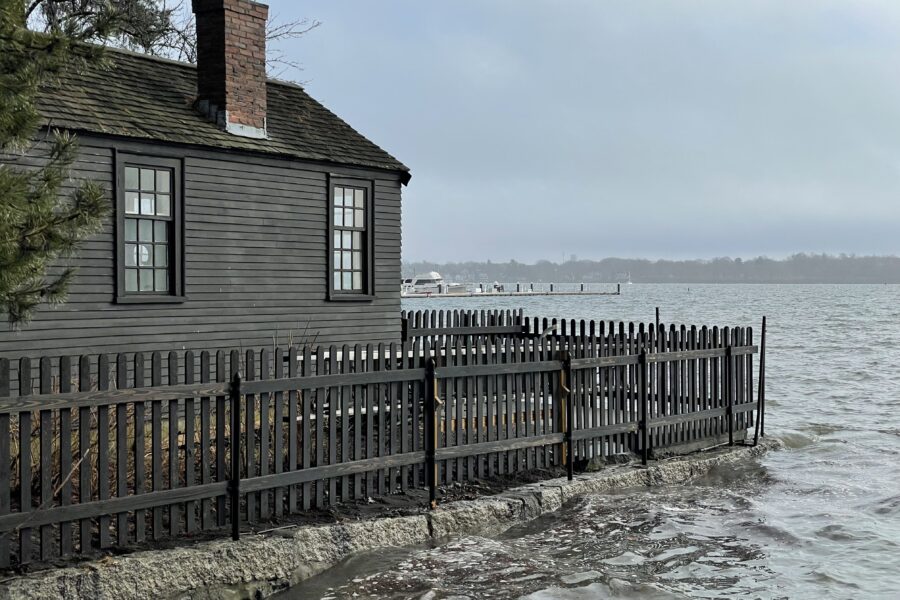 Photo of the Counting House during the 2024 Nor'easter. Credit: Paul Wright