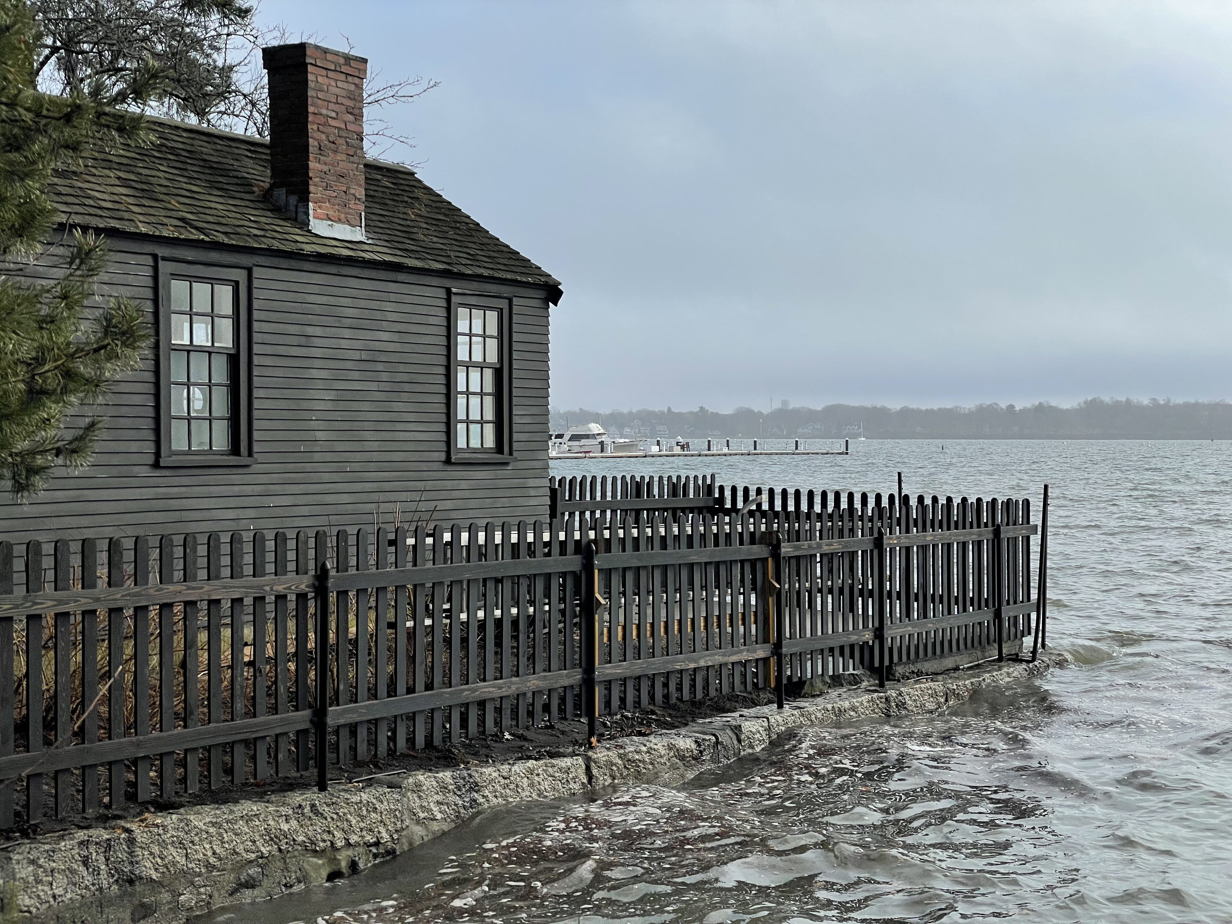 Photo of the Counting House during the 2024 Nor'easter. Credit: Paul Wright