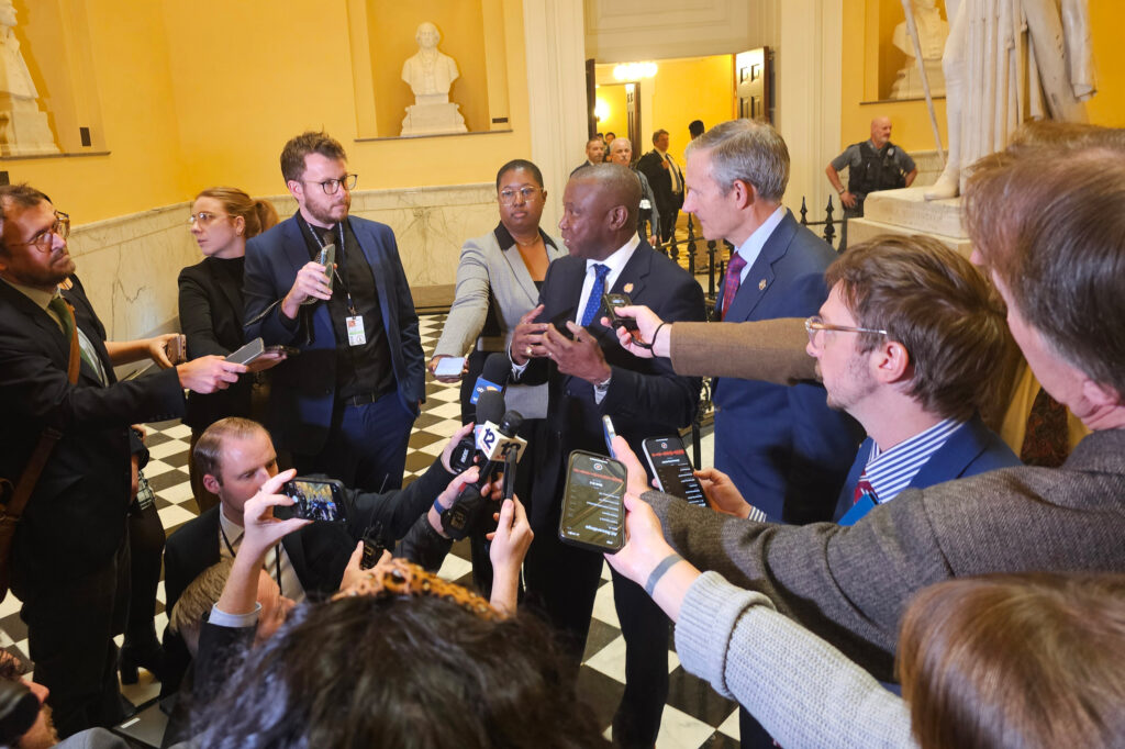 House Speaker Don Scott (D-Portsmouth) speaks with the press. Credit: Charles Paullin/Inside Climate News