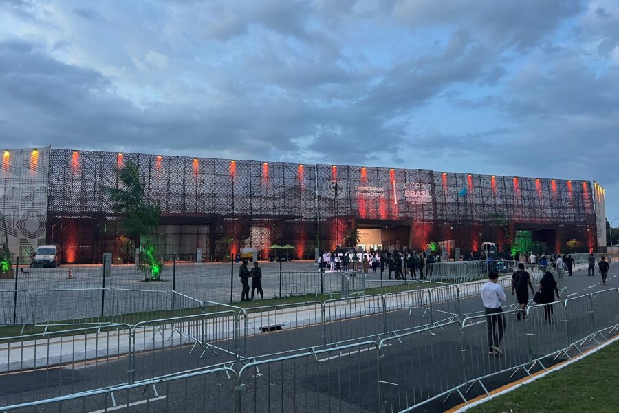 The convention center in Belem, Brazil, where COP30, the United Nations annual climate talks, took place over the past 12 days. Credit: Bob Berwyn/Inside Climate News