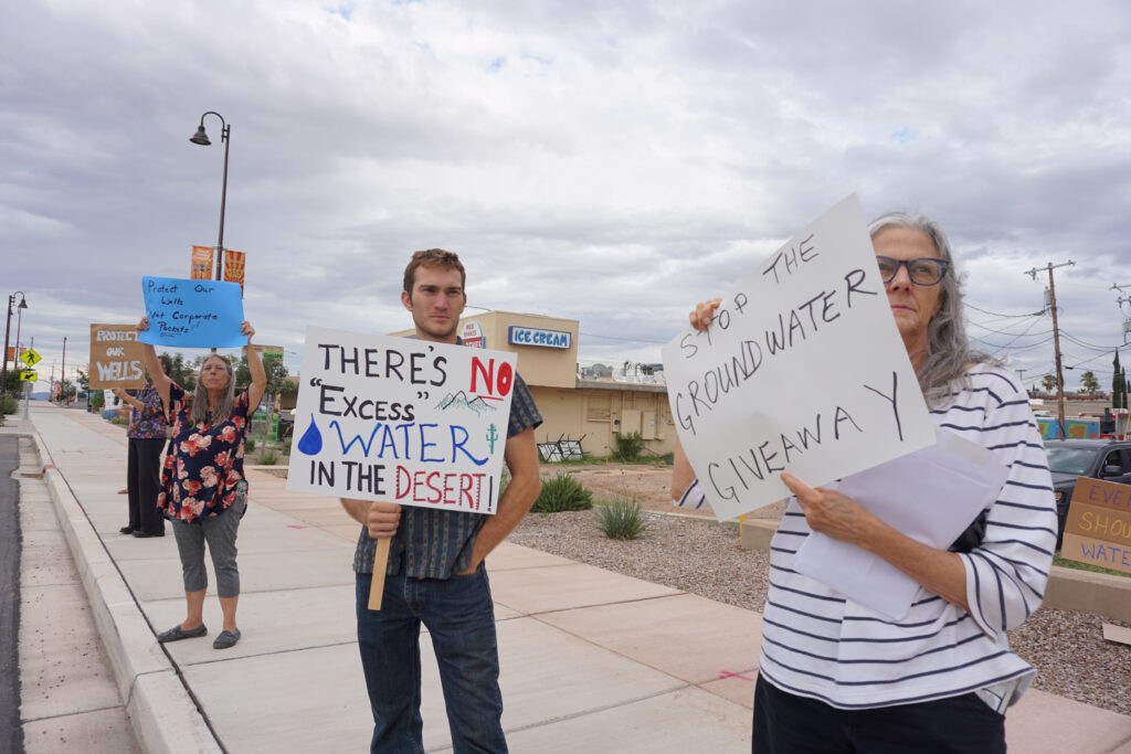 Locals from across Southern Arizona gather for a rally for groundwater protection in rural parts of the state on Aug. 27 in Sierra Vista, Ariz. Credit: Courtesy