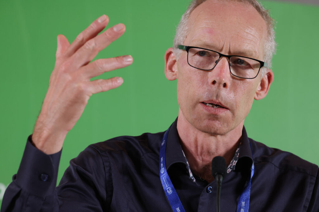 Johan Rockström, director of the Potsdam Institute for Climate Impact Research, speaks during a session of the COP28 climate conference in Dubai on Dec. 6, 2023. Credit: Sean Gallup/Getty Images