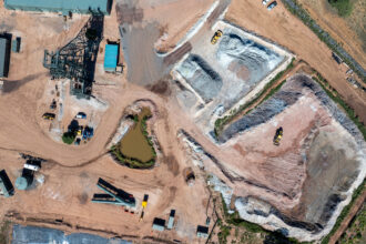 An aerial view of the Pinyon Plain Mine operating within the Ancestral Footprints of the Grand Canyon National Monument on Aug. 27, 2024, in Arizona. Credit: David McNew/Getty Images