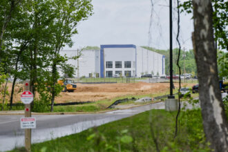 The entrance to an xAI data center is seen under construction on April 25 in Memphis, Tenn. Credit: Brandon Dill/The Washington Post via Getty Images