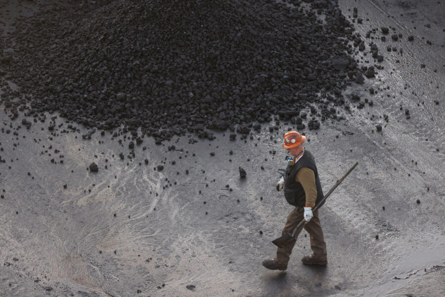A steelworker works in the coal field at U.S. Steel’s Clairton Coke Works in Pennsylvania on Dec. 17, 2024. Credit: Quinn Glabicki/The Washington Post via Getty Images