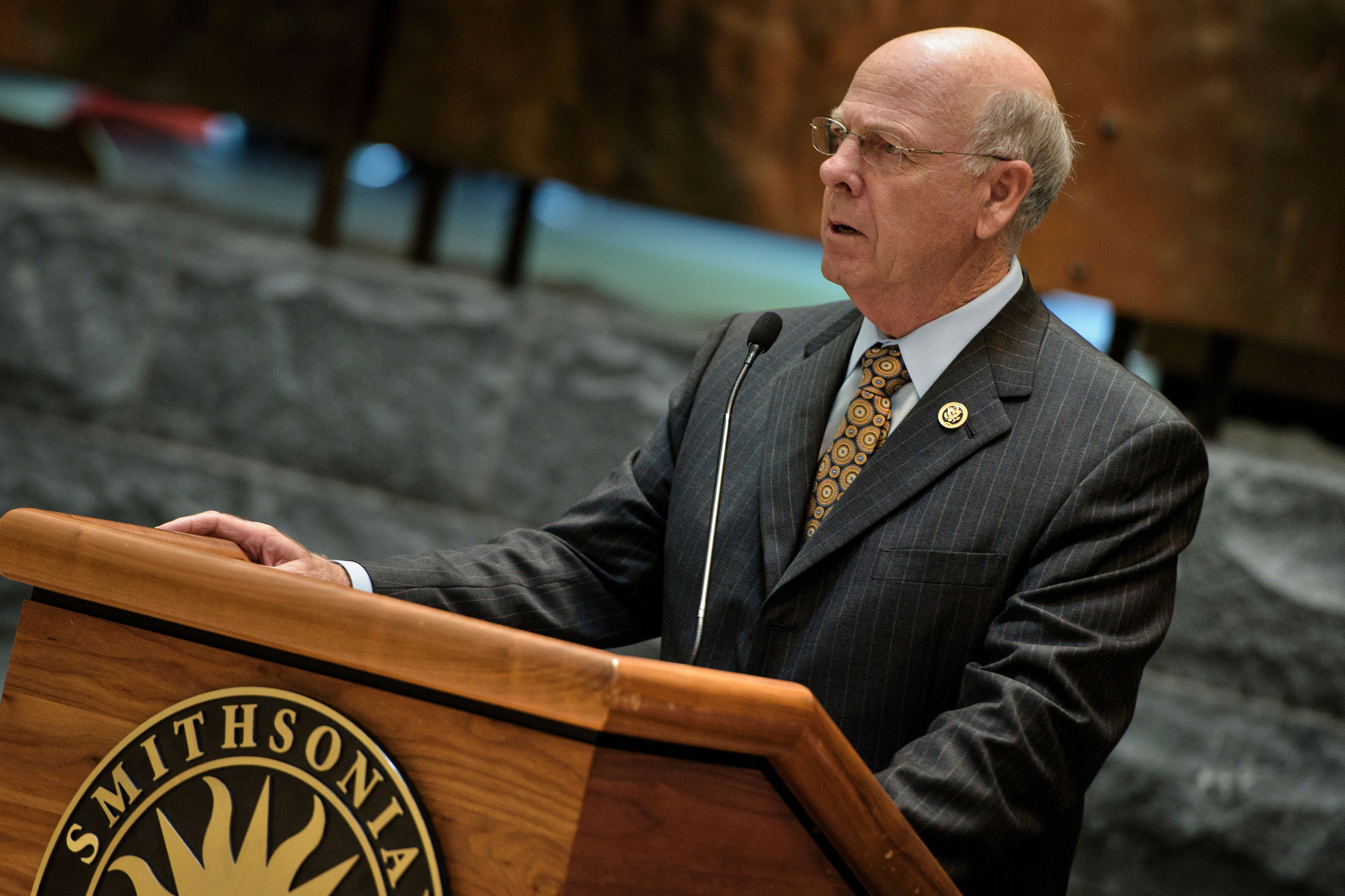 Then-Rep. Steve Pearce (R-N.M.) speaks during an event at the Smithsonian National Museum of the American Indian on May 24, 2016, in Washington, D.C. Credit: Brendan Smialowski/AFP via Getty Images