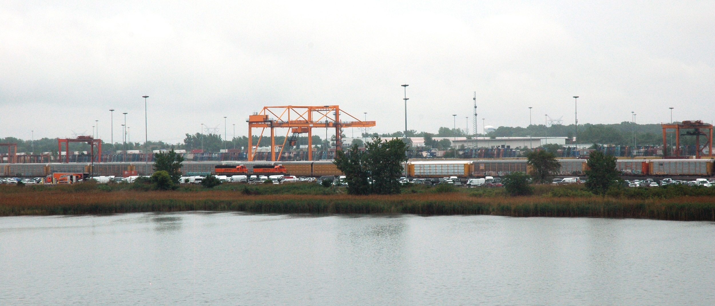 The CenterPoint Intermodal Center in Elwood, Ill., is built on land converted from a World War II strategic arsenal depot known as the Joliet Arsenal. Credit: Siri Chilukuri/Inside Climate News
