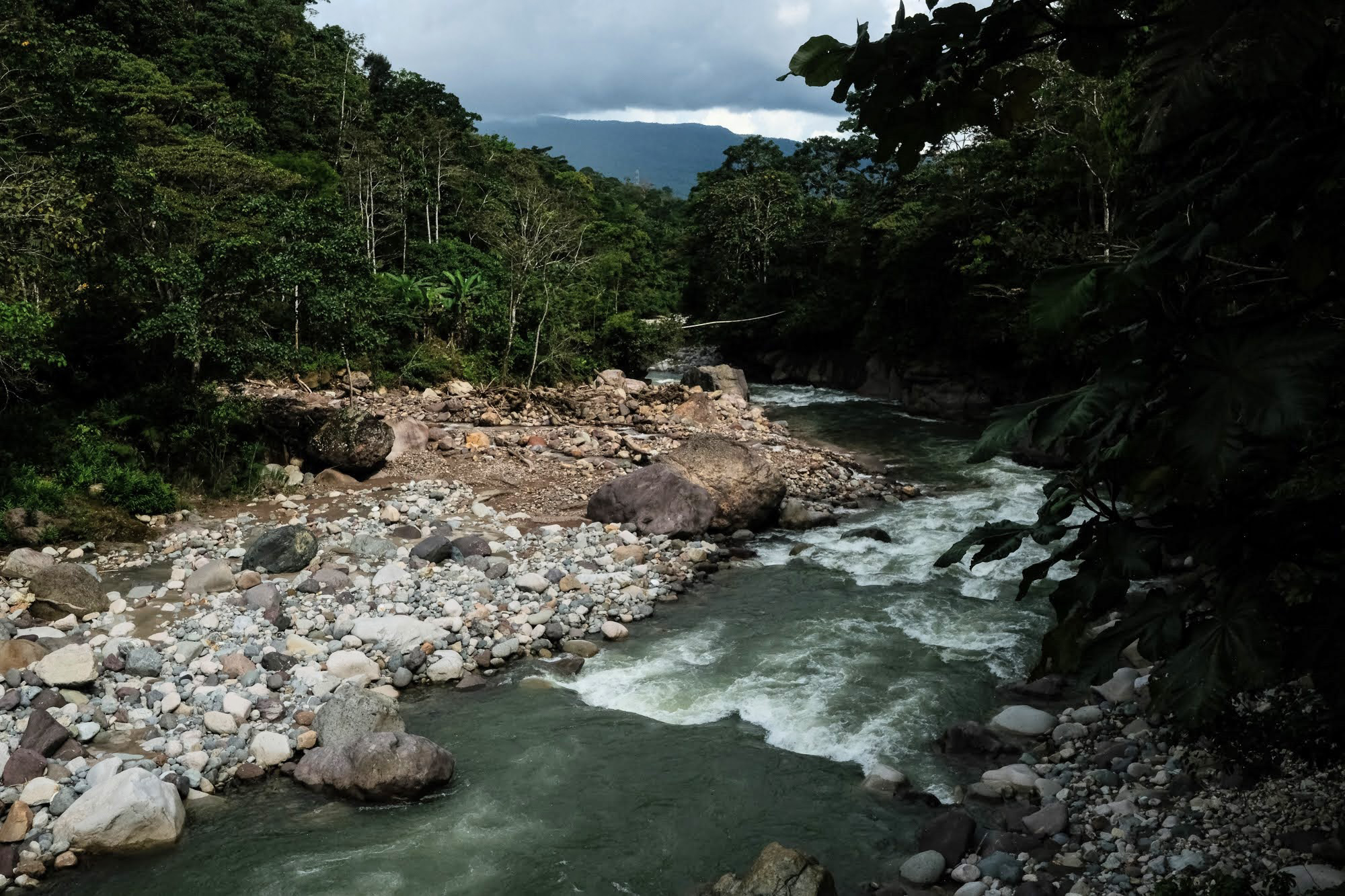 The Mocoa River downstream from the proposed Copper Giant mining project.