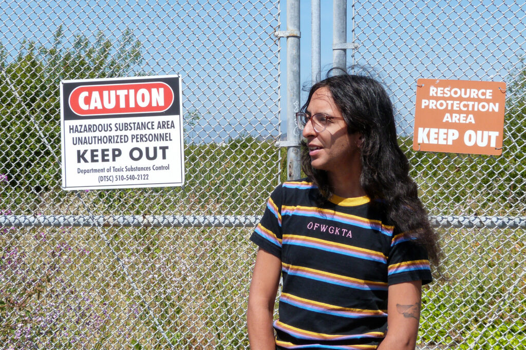 Luna Angulo co-founded the climate justice group led by gender-queer activists called Rich City Rays and organizes non-violent protests against Chevron. Credit: Liza Gross/Inside Climate News