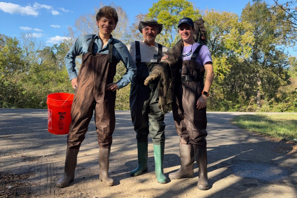 Thomas Near and members of his research team traveled to Bessemer, Ala., to document additional specimen of the Birmingham darter. Credit: Courtesy of Thomas Near