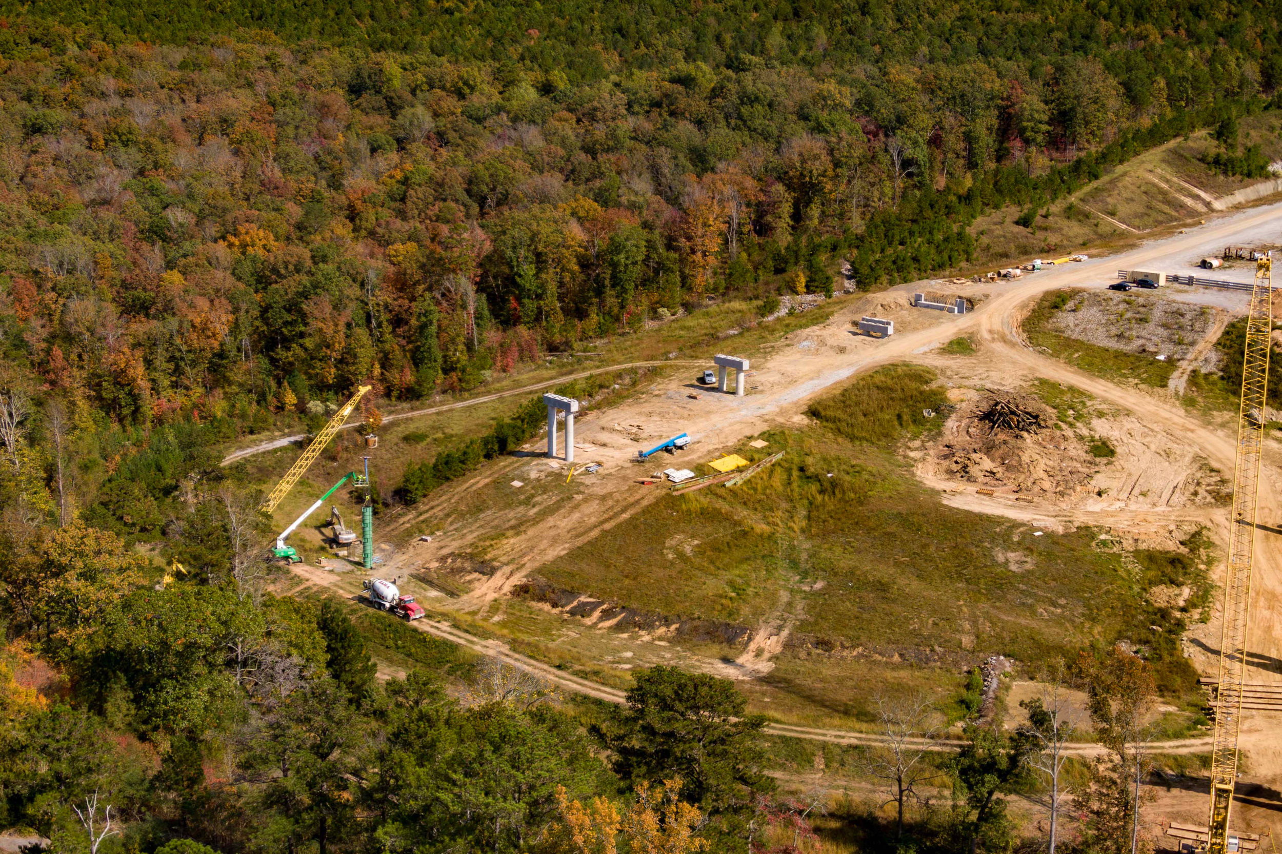 An aerial view of the Northern Beltline construction site in central Alabama. Credit: Lee Hedgepeth/Inside Climate News