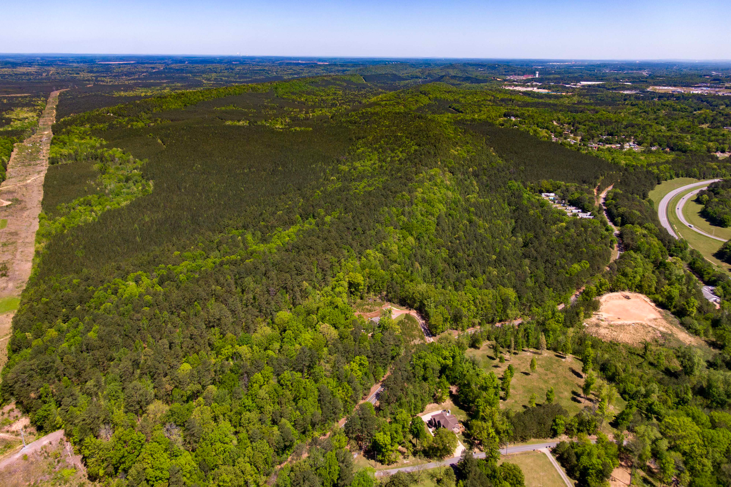 The site of the proposed Bessemer data center is currently a nearly 700-acre wooded plot. Construction would require the clearcutting of more than 100 acres. Credit: Lee Hedgepeth/Inside Climate News