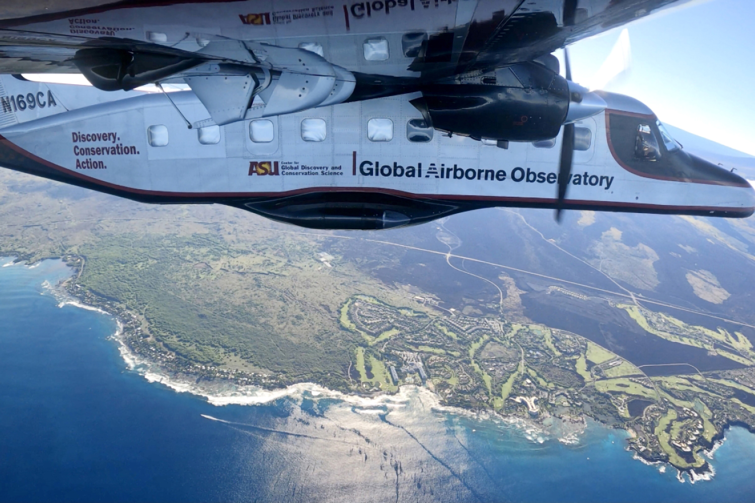 Arizona State University researchers use advanced mapping techniques to pinpoint locations where high levels of fecal bacteria are driving ocean contamination on West Hawaii’s coastline. Credit: Courtesy of ASU Global Airborne Observatory