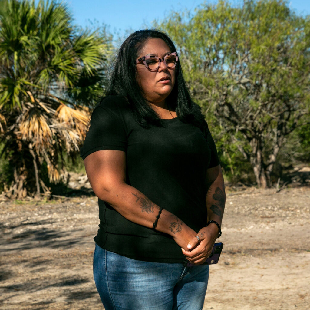 Love Sanchez stands at a park in Corpus Christi on Dec. 8. Credit: Dylan Baddour/Inside Climate News