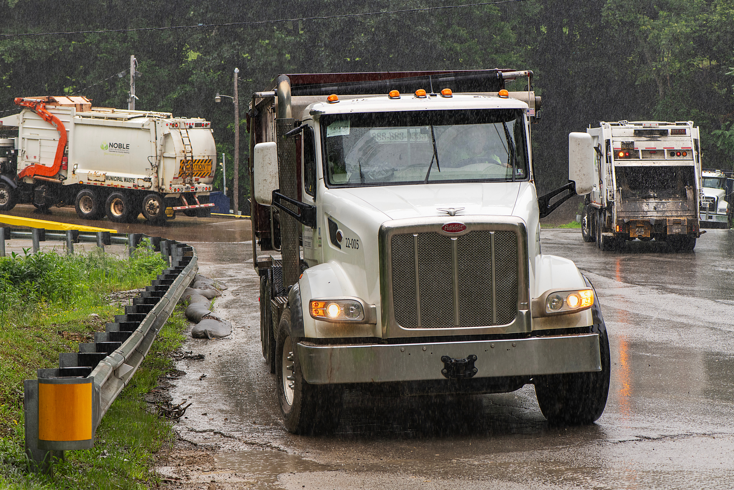 Noble Environmental trucks sit at Westmoreland Sanitary Landfill in Belle Vernon, Pa. Credit: Scott Goldsmith/Inside Climate News