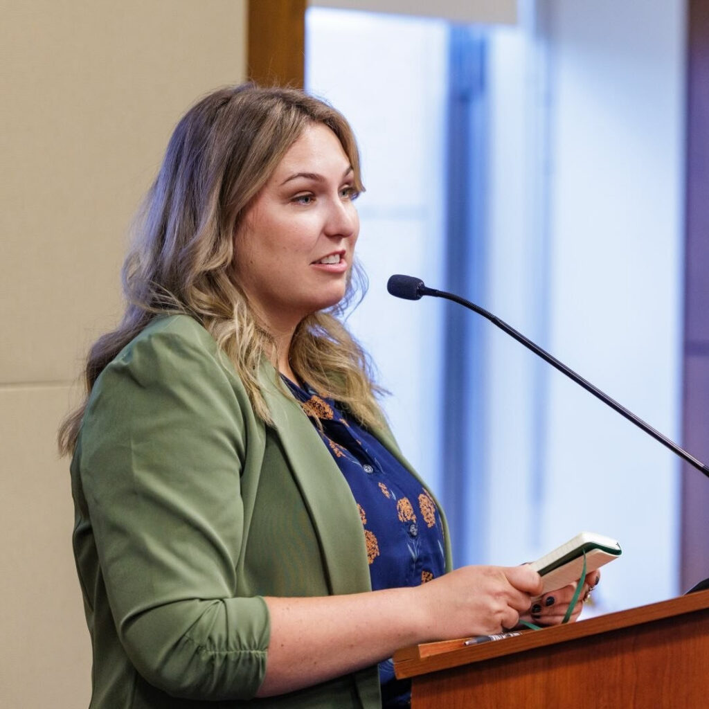 In June, Liz Crandall spoke to members of Congress and conservation organizations at the U.S. Capitol in Washington, D.C. Credit: Courtesy of Liz Crandall