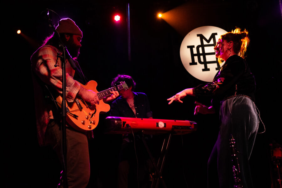 Zak and Lena Kendall perform onstage during GoldenOak’s album release show at Portland House of Music and Events. Credit: Ryan Flanagan