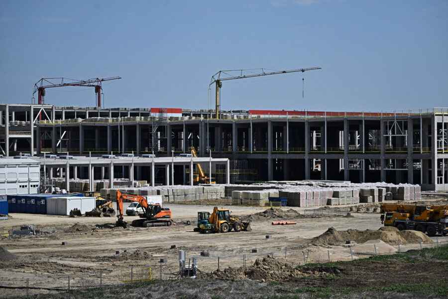 The construction site for Chinese battery giant CATL’s plant near Debrecen, Hungary, is seen on May 5, 2024. Credit: Attila Kisbenedek/AFP via Getty Images