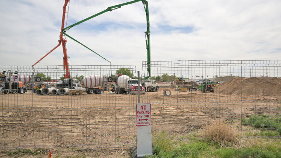 The construction site of a 75 megawatt data center is seen in Denver on May 13. Credit: RJ Sangosti/MediaNews Group/The Denver Post via Getty Images