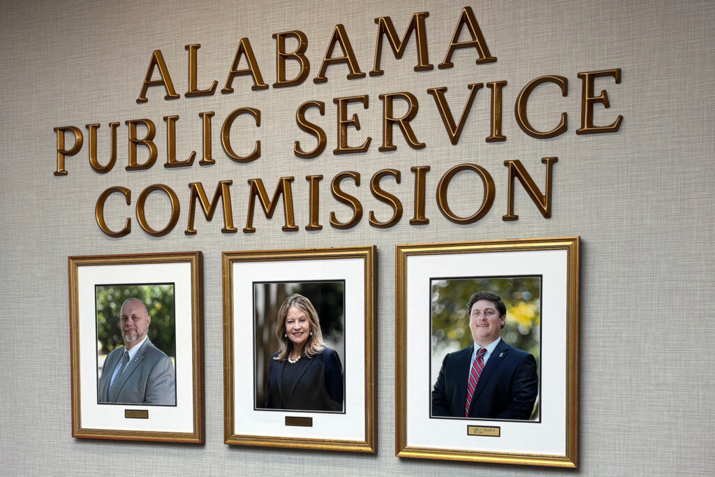 Current Alabama Public Service Commissioners include Jeremy Oden, President Cynthia Lee Almond and Chris Beeker III. Credit: Dennis Pillion/Inside Climate News