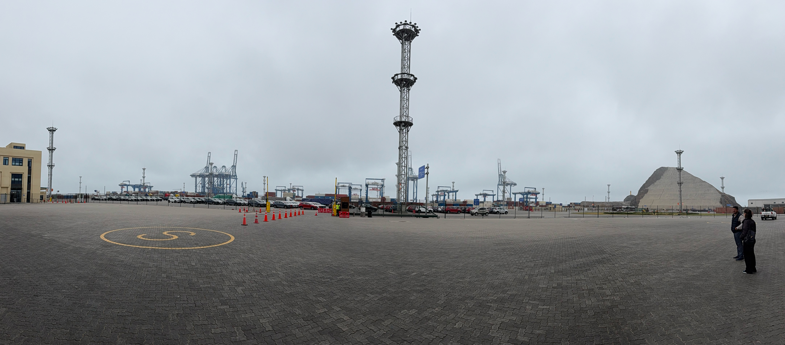 The operating landscape at the Chancay port, north of Lima, China’s biggest port project in Latin America and one of the most technologically sophisticated and automated ports in the world. Credit: Georgina Gustin/Inside Climate News