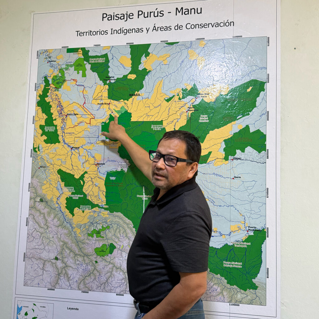 Raúl Vásquez directs the Pucallpa office of the Upper Amazon Conservancy, which is trying to stop a roadway that would cut through national parks and indigenous territory straddling the border between Peru and Brazil. Credit: Georgina Gustin/Inside Climate News