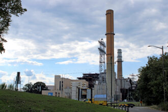 A view of the formerly coal-fired Chesterfield Power Station, where the natural gas-fueled Chesterfield Energy Reliability Center would go. Credit: Charles Paullin/Inside Climate News