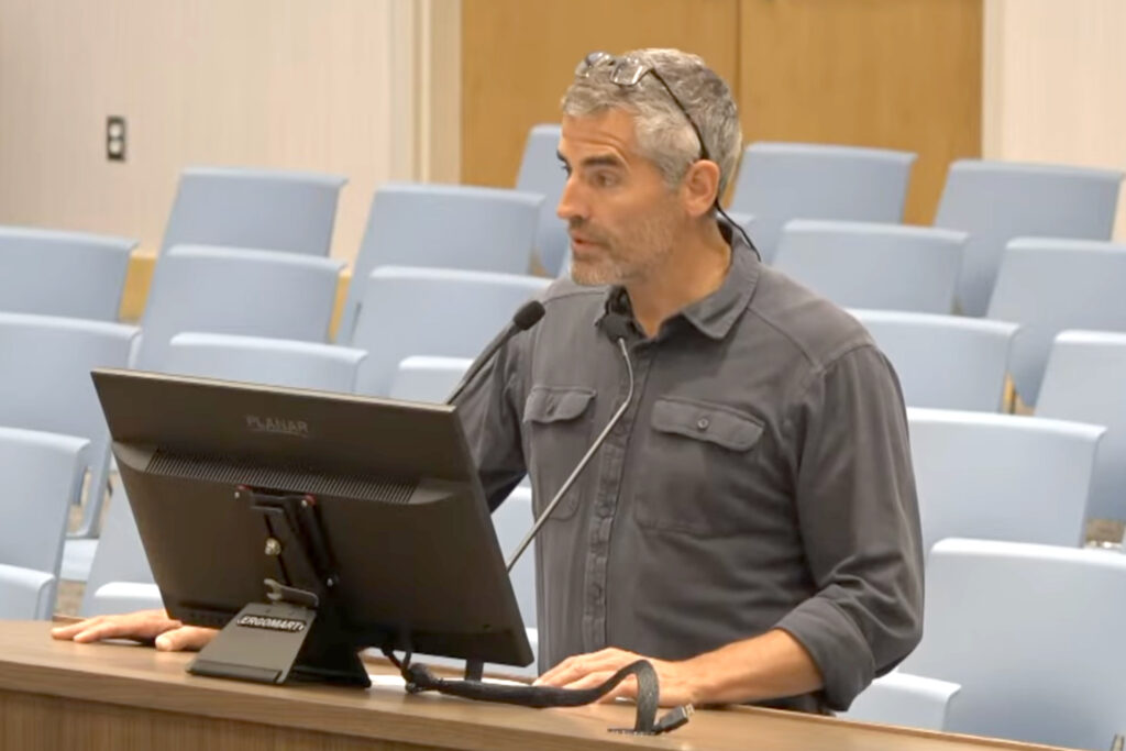 Cape Fear Riverkeeper Kemp Burdette asked the Wilmington City Council to pass a resolution opposing Chemours’ planned expansion of its Fayetteville Works plant. The council voted unanimously to do so. Source: City of Wilmington YouTube channel