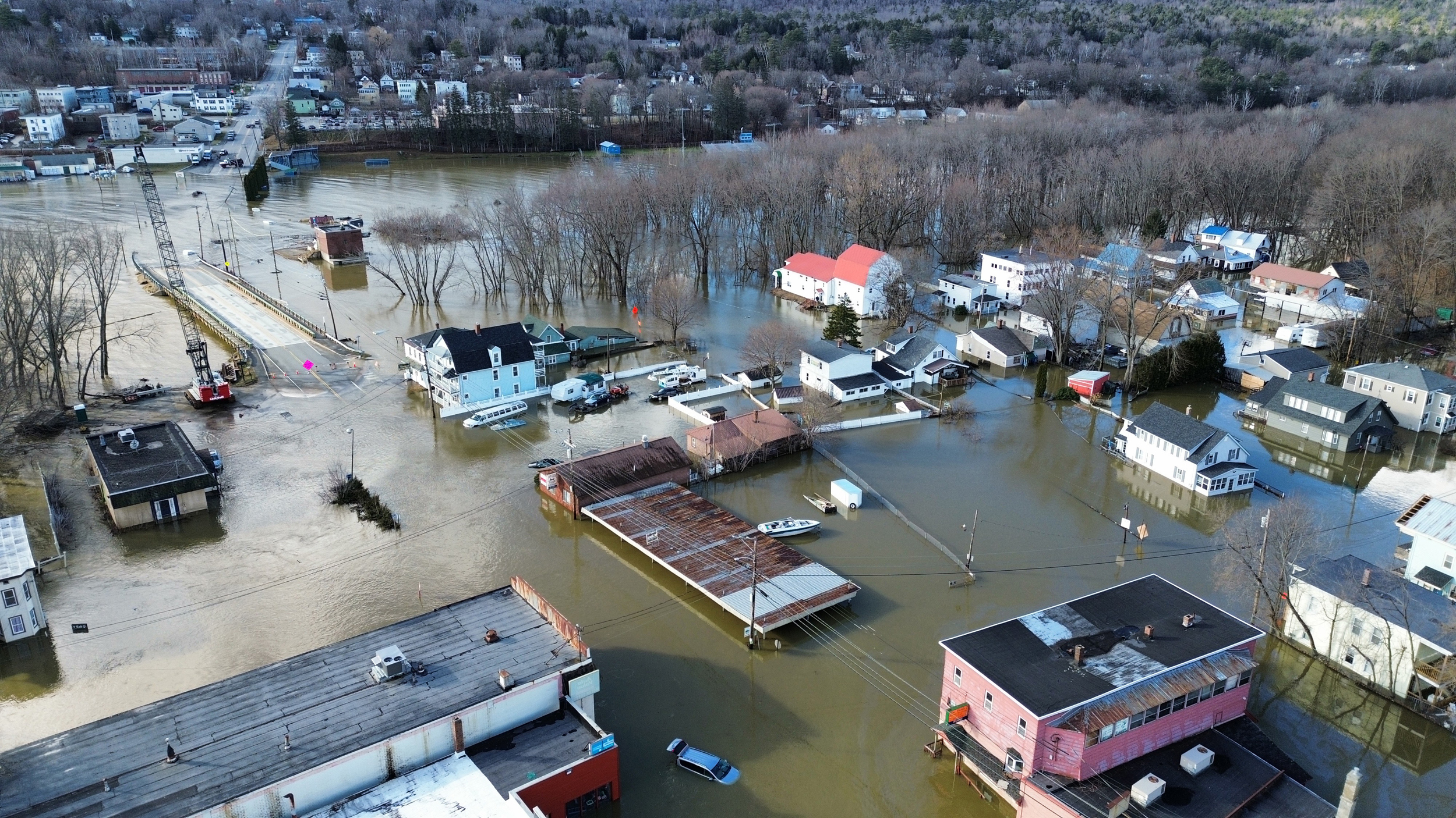 A view of Mexico, Maine, after the December 2023 floods. Credit: Courtesy of Oxford County Emergency Management Agency