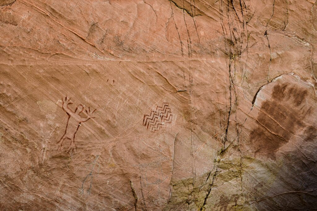 Pictographs in Catstair Canyon in Grand Staircase-Escalante National Monument. Credit: (c) Tim Peterson