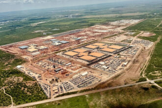 Crusoe plans to build a massive data center campus, like this one in Abilene, Texas, in southeast Wyoming. Credit: Courtesy of Crusoe