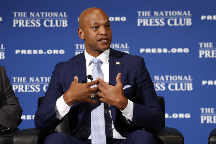 Maryland Gov. Wes Moore participates in a discussion on bipartisanship at the National Press Club on Sept. 4, 2025, in Washington, D.C. Credit: Kevin Dietsch/Getty Images