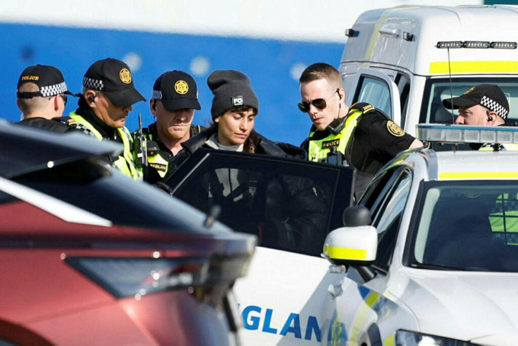 The two activists were arrested for trespassing and not abiding by police orders after protesting whaling. They go to trial this week. Credit: Anahita Sahar Babaei