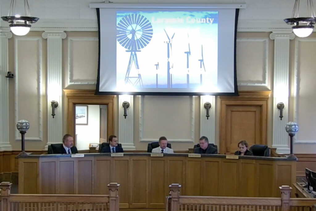 The Laramie County Board of Commissioners meets for a hearing on Jan. 6. Source: Screenshot of Laramie County Board of Commissioners livestream